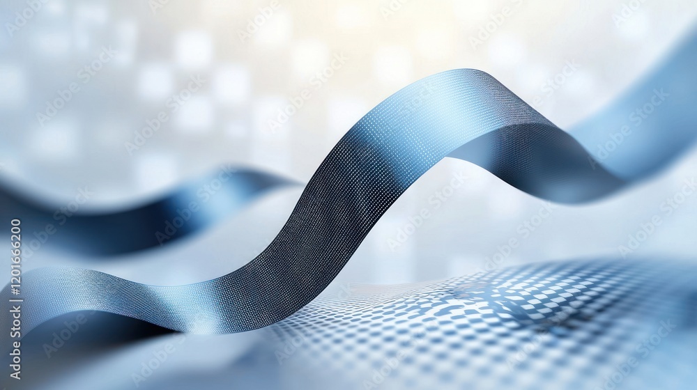 Poster abstract blue wave design: a serene visual representation of data flow and modern technology