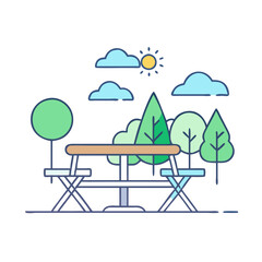 picnic area icon, picnic area vector illustration-simple illustration of picnic area, perfect for picnic area logos and themed design 
