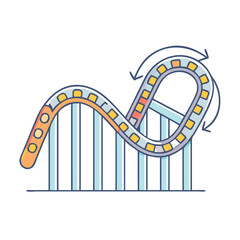roller coaster loop icon, roller coaster loop vector illustration-simple illustration of roller coaster loop, perfect for roller coaster loop logos and themed design 