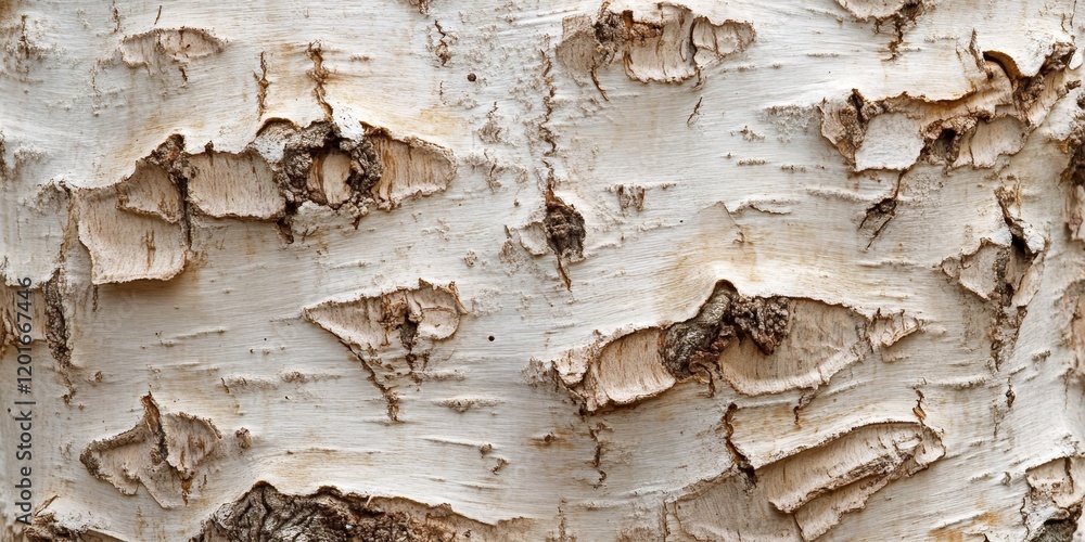 Fototapete close up of a birch trunk, showcasing the intricate texture. this birch trunk features unique patter