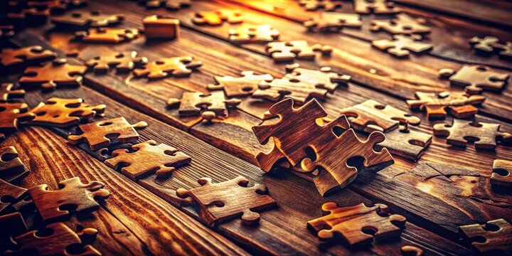 Vintage Photo: Challenging Jigsaw Puzzle Pieces, Retro Style