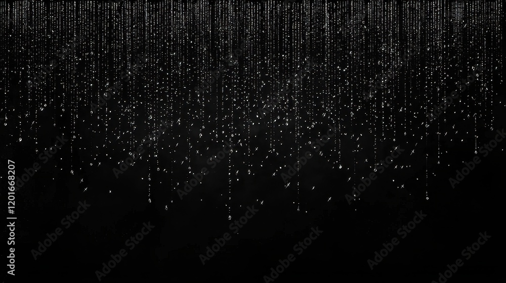 Poster mesmerizing patterns of rain on black surface