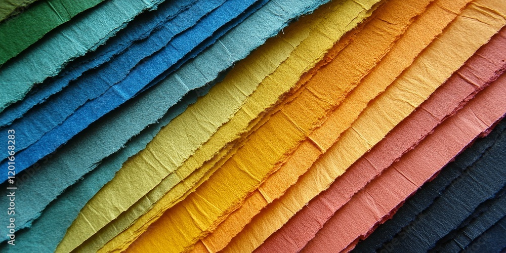 Poster Lively and bright, the texture of this craft paper made from natural materials showcases a striking array of colors, creating a visually appealing design.