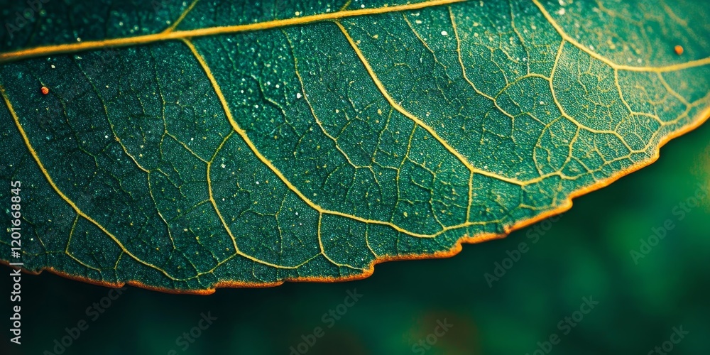 Fototapete close up background image showcasing the intricate details of a tree leaf, highlighting the natural 
