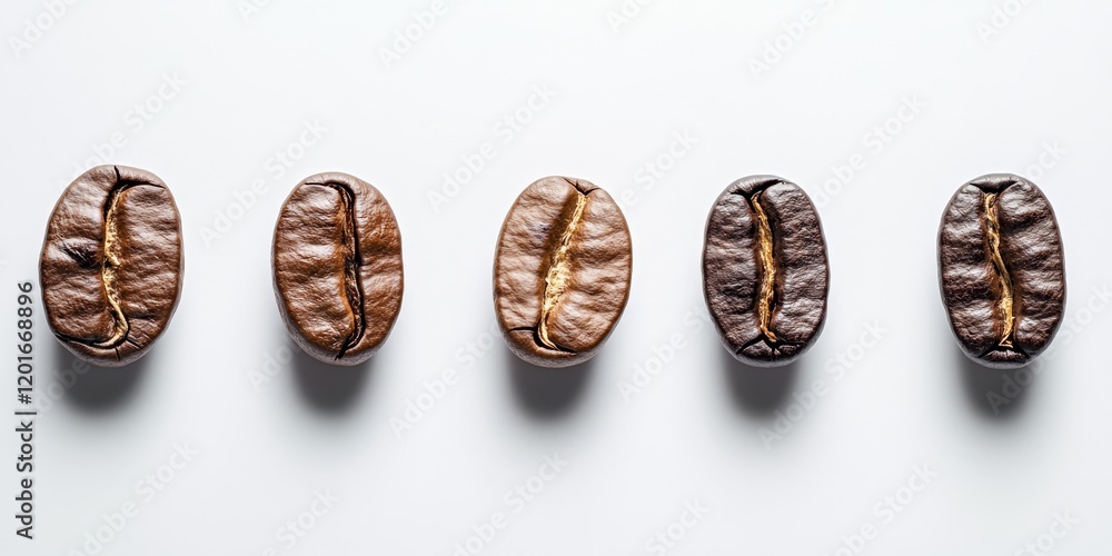 Aufkleber isolated coffee beans display their rich textures and colors against a clean white background, showc