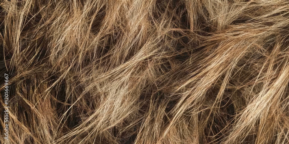 Leinwandbilder Dry and nearly rotten fibers from palm trees create a unique texture, showcasing the natural beauty of palm tree fibers as they age and transform over time in various environments.