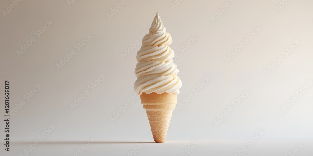 Poster isolated ice cream horn displayed on a plain white background, showcasing the delightful features of
