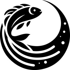 vector illustration design icon logo symbol related animal fish modern abstract style.eps