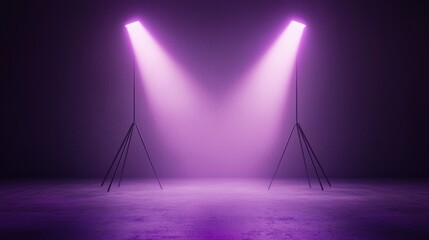 Professional Studio Setup with Purple Lighting for Creative Photography Projects