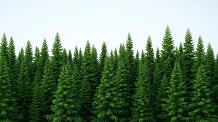 Fototapeta premium Lush Green Forest View in 3D with Transparent Layers and High Detail, Showcasing a Vibrant Natural Landscape for Various Creative Uses