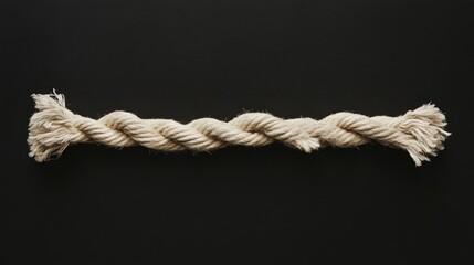 Frayed Rope on Textured Black Paper Background with Copy Space