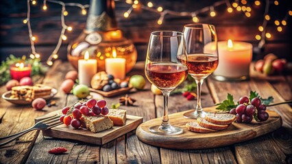 Vintage Rose Wine & Appetizers: Relaxing Evening with Friends