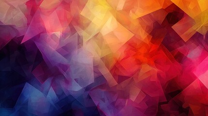 Obraz premium Abstract Polygonal Artwork: Vibrant Hues and Geometric Forms