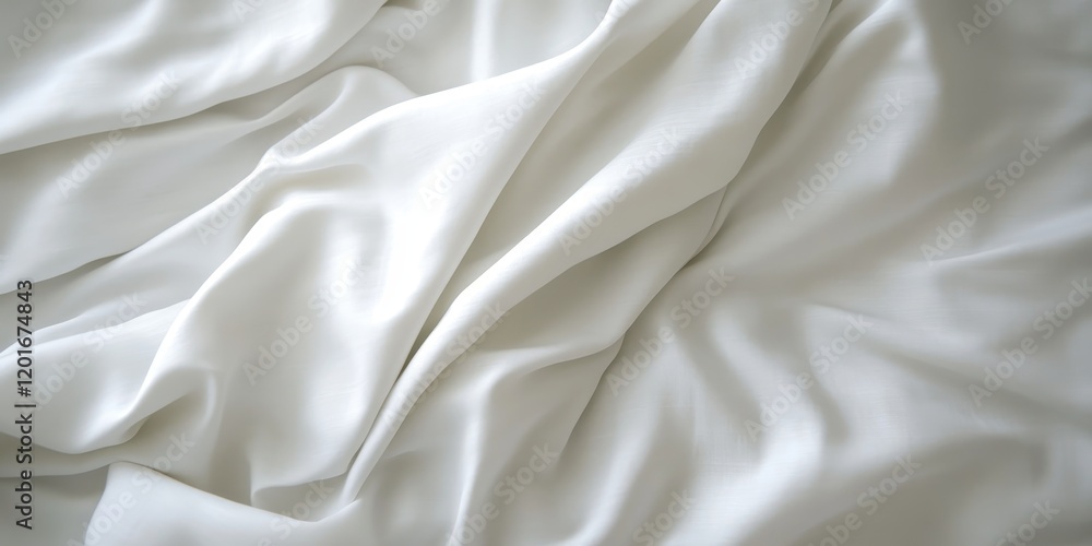 Poster close up view of bedding sheets featuring ample copy space for text, ideal for showcasing bedding sh