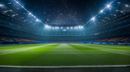 Excitement builds as the champions league final prepares for kickoff in the stadium. Generative AI