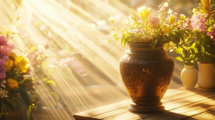 Funeral with Cremation Urn in Church