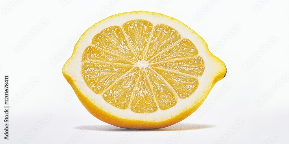 Poster fresh lemon isolated on a white background, showcasing the vibrant colors and unique texture of the 
