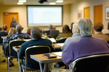 mixed learning styles workshop with adults interacting through multimedia presentations and discussions