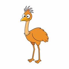ostrich cartoon isolated on white emu