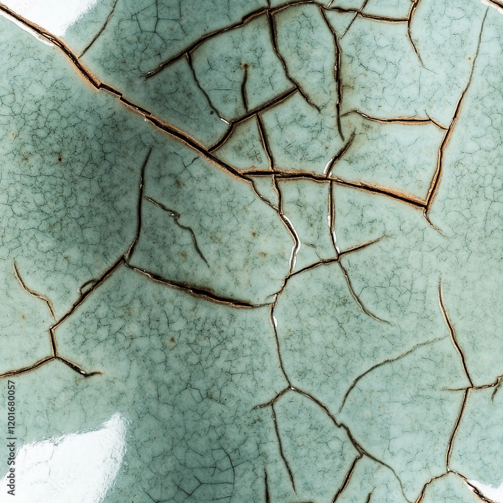 Poster cracked ceramic texture with intricate pattern and rustic details