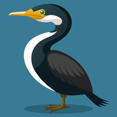 heron on the beach  great cormorant