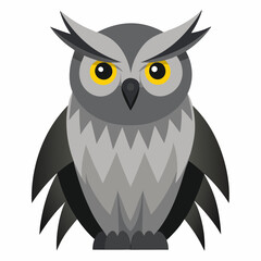 owl on a white background great gray