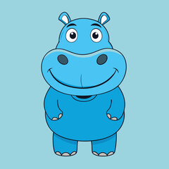 hippopotamus cartoon vector
