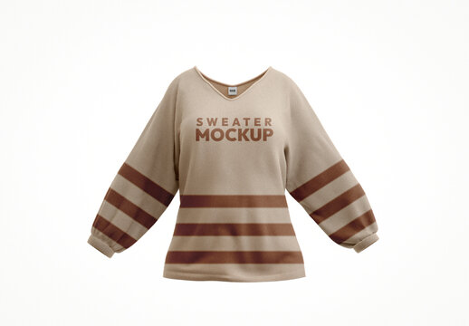 Fuzzy Women's Sweater Mockup