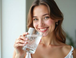 woman with glass of water