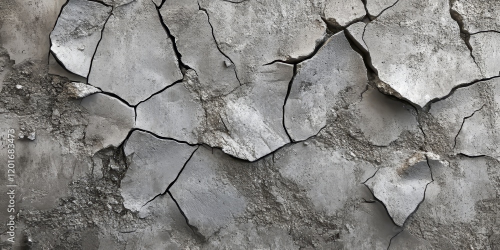 Poster cracked cement floor texture showcases an intriguing surface background. this unique cracked cement 