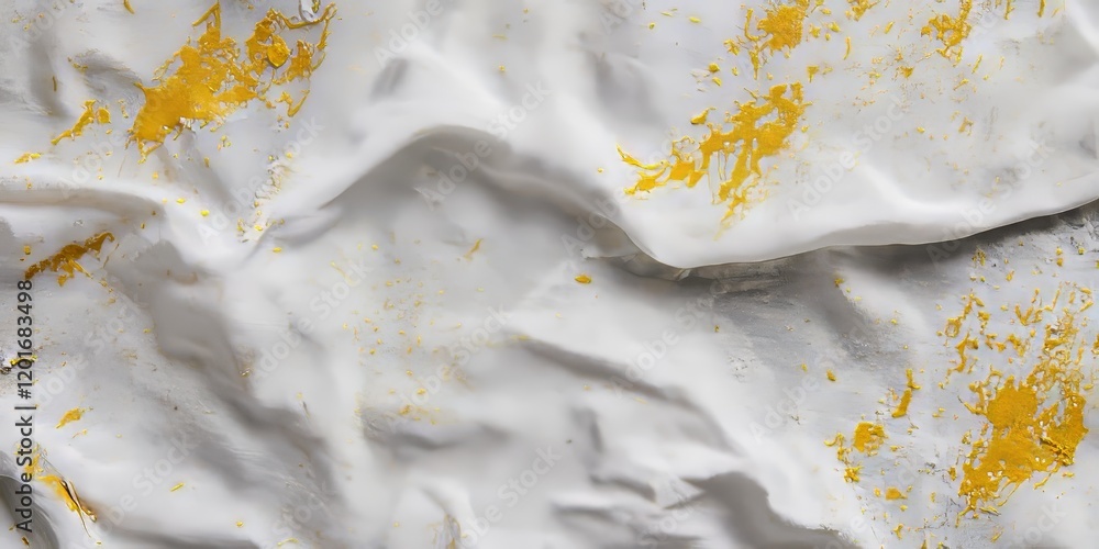 Leinwandbilder aged white fabric showcasing stains in yellow and gray paints, ideal for use as a textured backgroun
