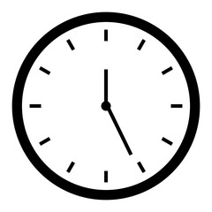 illustration of clock icon. white and black clock