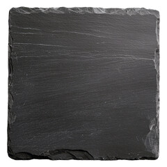Rectangular dark slate with textured surface on transparent background.