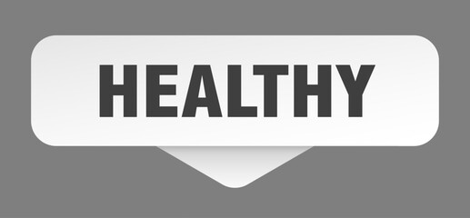 healthy sticker. healthy sign isolated on gray background