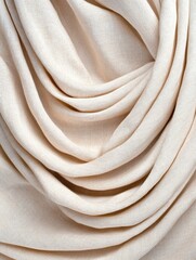 Beige Fabric Draped Gracefully - Soft, flowing beige fabric, symbolizing elegance, serenity, calmness, luxury, and comfort.