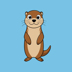 otter cartoon vector