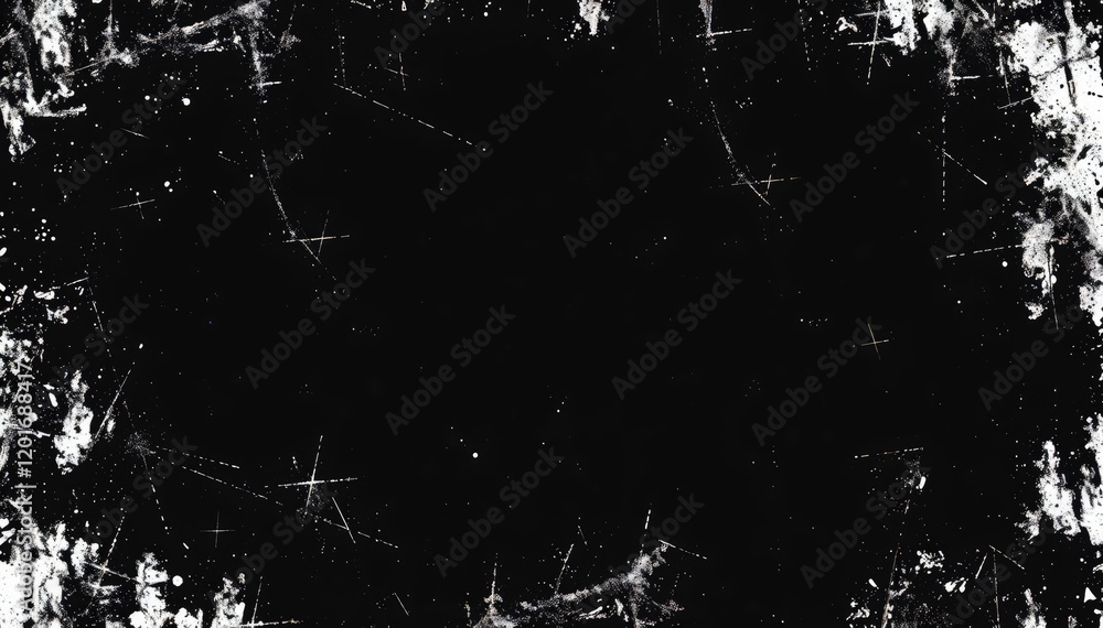 Poster Grunge texture background with scratches and white splatter overlay distressed design