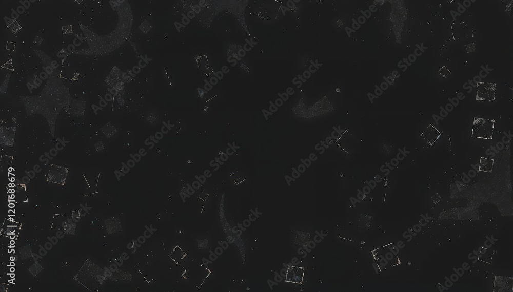 Poster abstract dark background with scattered geometric shapes modern designs and textures