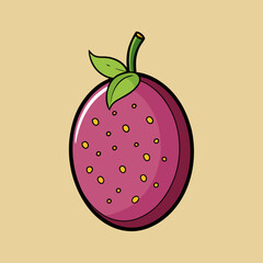vector illustration of passionfruit