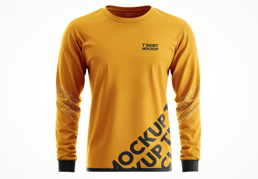 Men's Long Sleeve T-shirt Mockup