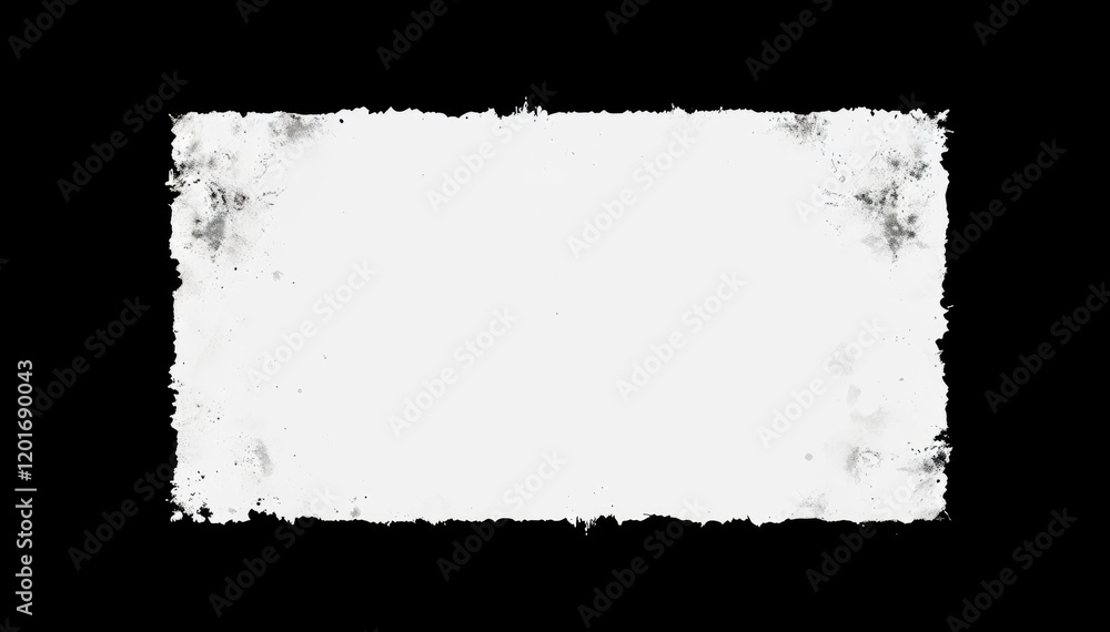 Poster grunge textured background distressed white paper with black edges overlay design element