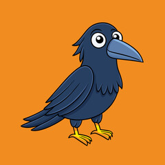 illustration of a raven cartoon