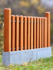 Fototapeta premium Classic Wooden and Metal Farm Fence Design - Sturdy, rustic fence design, combining wood and metal for durability and aesthetic appeal. Represents security, property lines, rural charm, and craftsman