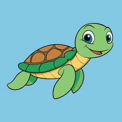 smiling turtle cartoon vector
