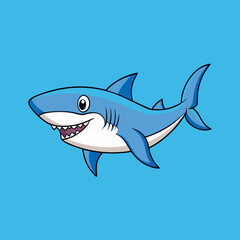 shark cartoon isolated on white