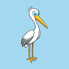  stork cartoon isolated
