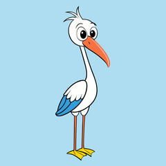 stork cartoon isolated