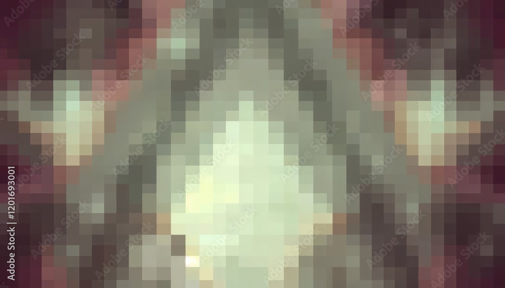 Poster Abstract pixel art: muted tones and geometric patterns visually captivating