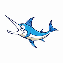 illustration of a cartoon swordfish