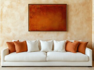 Contemporary Living Room with Red Accent Wall